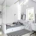 Biało- czarna sypialnia