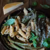 Makaron z fasolką szparagową i pesto