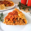 Quiche z mięsem i grzybami