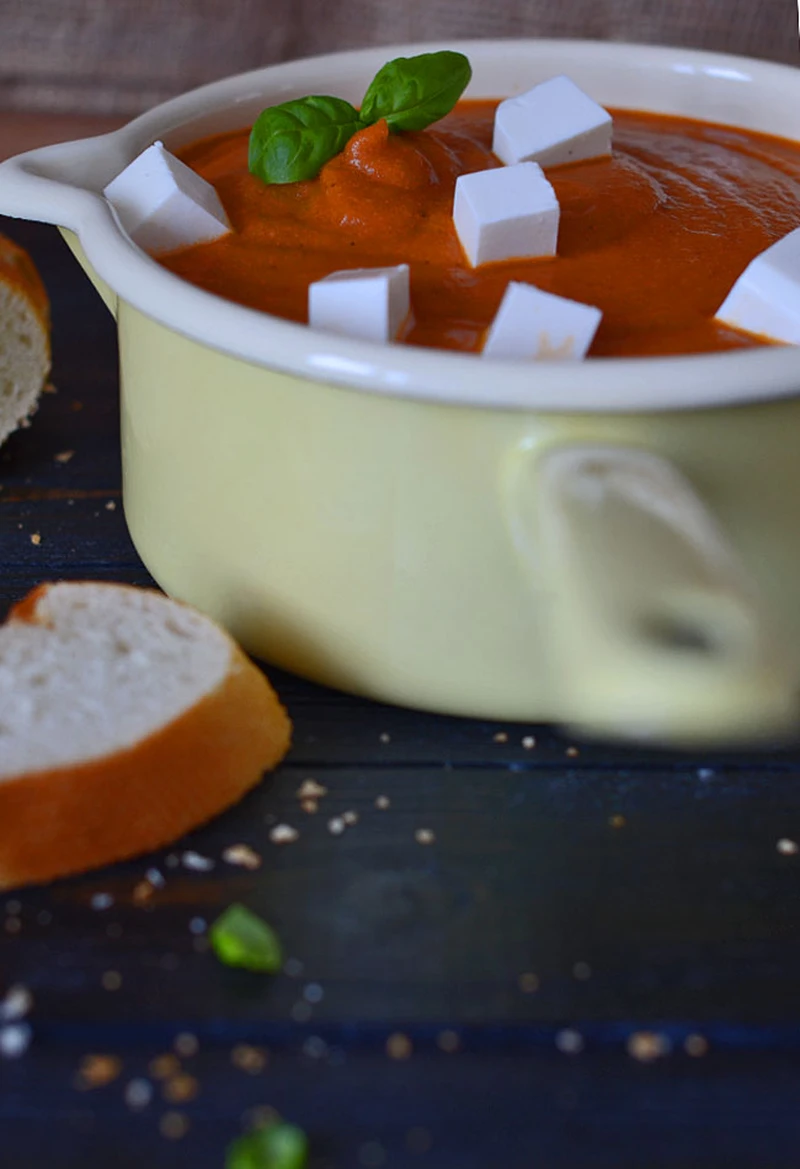 Zupa krem z pieczonej papryki i pieczonego kalafiora