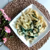 Penne z indykiem i szpinakiem