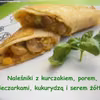 Naleśniki z kurczakiem, porem, pieczarkami, kukurydzą i serem żółtym