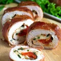 Roladki z kurczaka z pieczoną papryką i mozzarellą