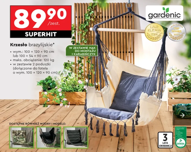 Zdjęcie Hit na balkon i do ogrodu! Krzesło brazylijskie za 89,90 zł w Biedronce – idealne na wiosenne i letnie wieczory #1