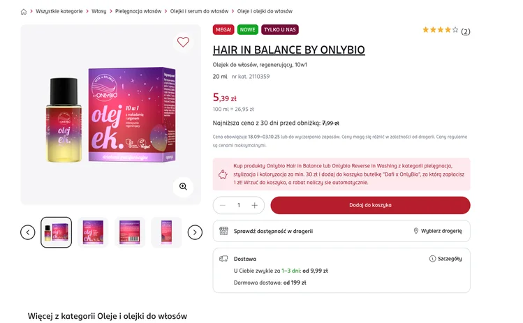 Zdjęcie Ten olejek do włosów kosztuje tylko 5,39 zł, a działa jak 10 produktów naraz! Włosy są lśniące, gładkie i pachną obłędnie #1