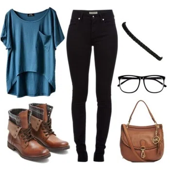 Zestaw z czarnymi spodniami