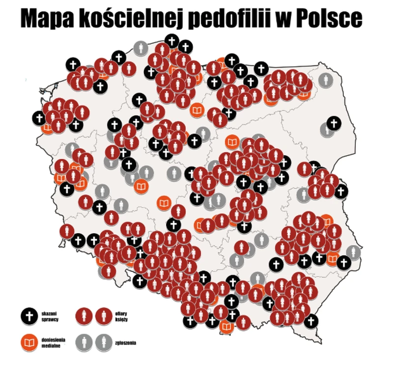 Mapa kościelnej pedofilii – od teraz możesz sprawdzić bliskie ci parafie!
