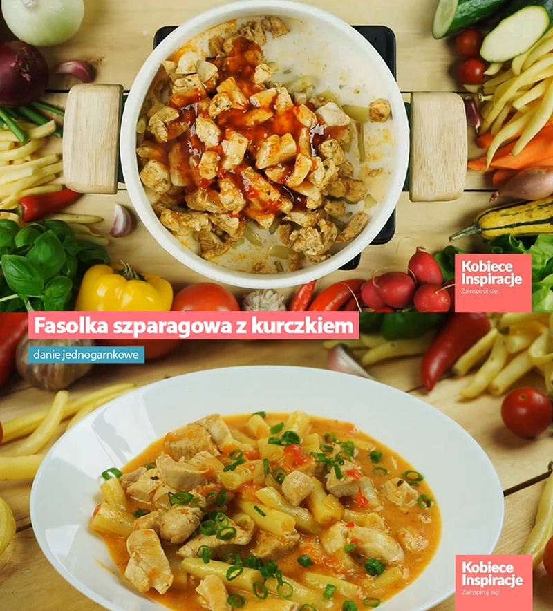 Fasolka szparagowa z kurczakiem - danie jednogarnkowe