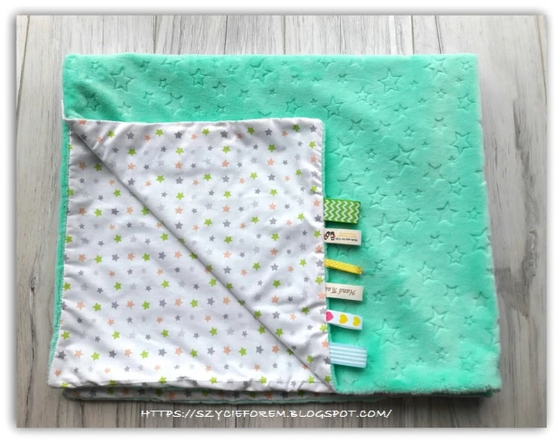 DIY - Bawełniany kocyk minky w gwiazdki