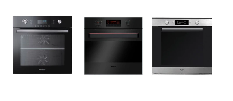 Porównanie piekarników: Samsung Dual Cook BQ1D6G144, Amica EB8562B Integraf, Whirlpool AKZM 8420 NB