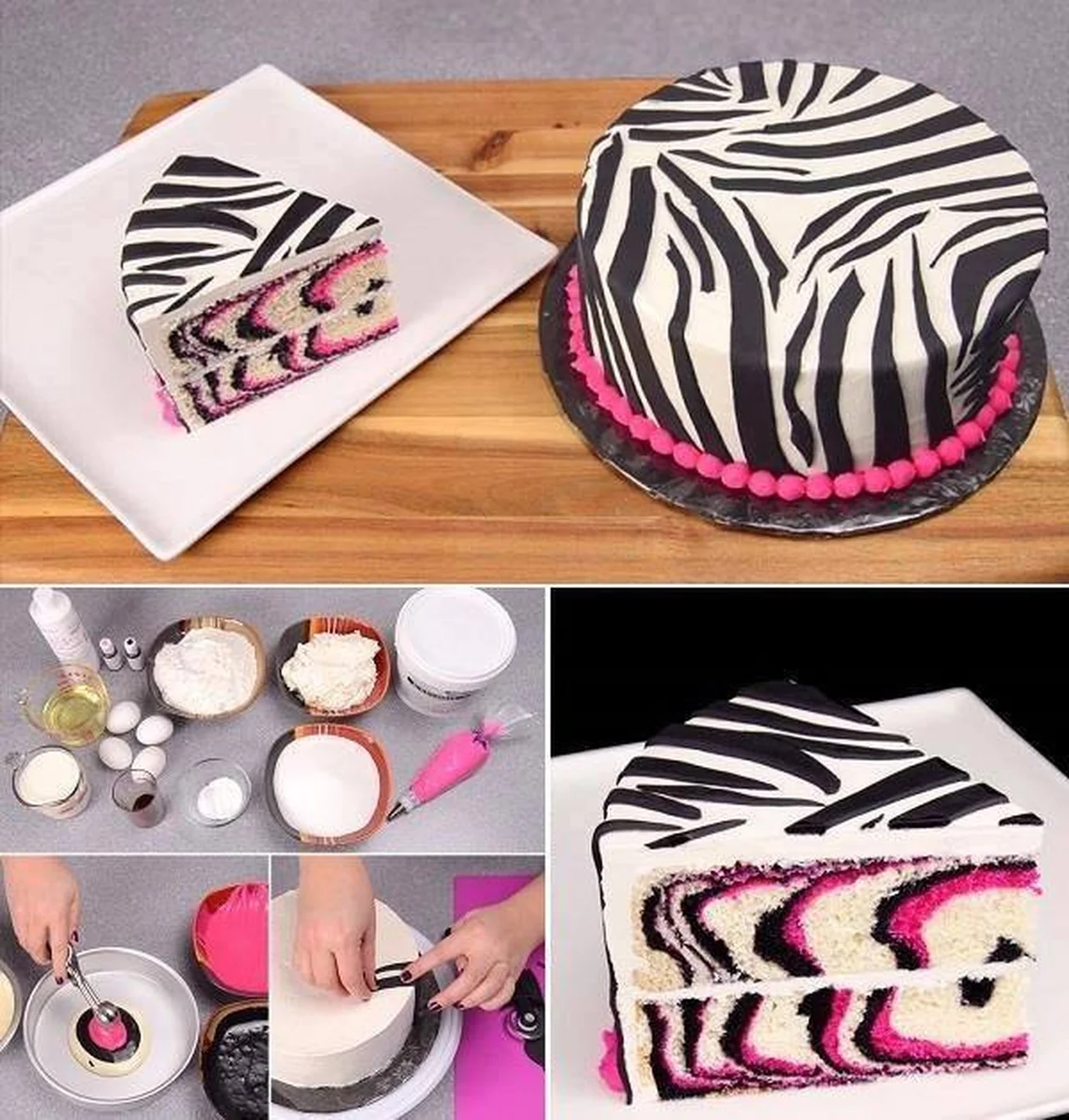 Cudny tort zebra