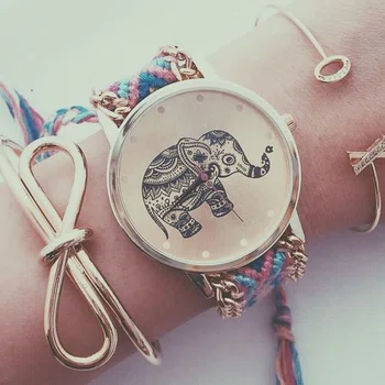 Zegarek z tarczą ze słoniem