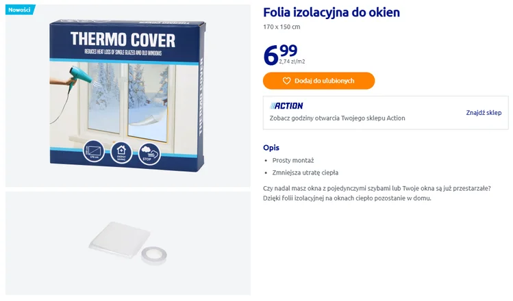 Zdjęcie Ta folia z Action za 6,99 zł to hit do zimnego mieszkania! Transparentna, szybki montaż z suszarką, a ciepło już nie ucieka #1