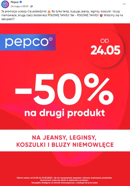 Zdjęcie -50% na drugi produkt w Pepco! Sieć rozdaje rabaty na ubrania jeszcze tylko przez 3 dni #1