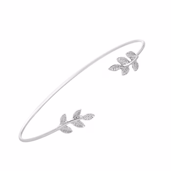 Srebrna metalowa bransoletka LIŚĆ- 14,99zł