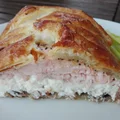 Łosoś pieczony z pieczarkami i fetą pod pierzynką