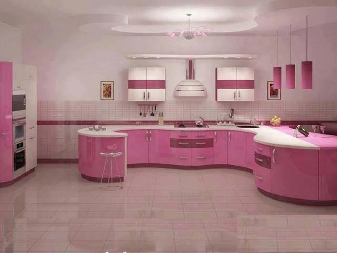 Kuchnia na różowo