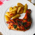 Udka pieczone w ketchupowo- majonezowej marynacie.