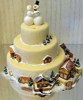 Zimowy tort weselny