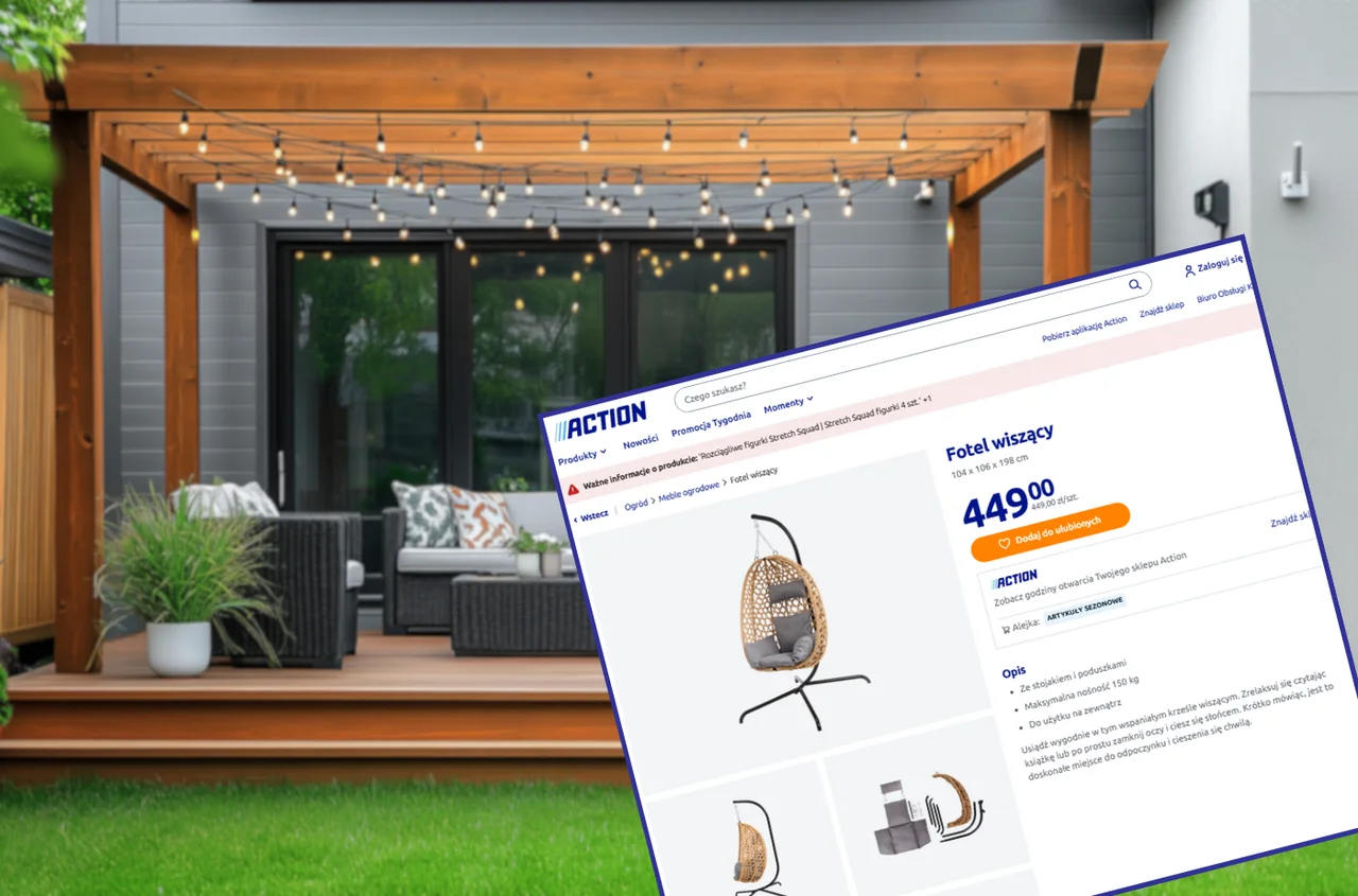 Fotel wiszący znowu pojawił się w Action w atrakcyjnej cenie! Boska opcja na wiosnę i lato - klienci go uwielbiają i ruszyli na zakupy