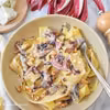 Makaron z serem gorgonzola i radicchio
