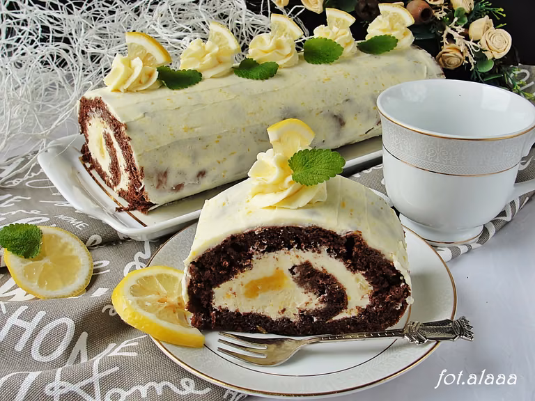 Rolada czekoladowa z lemon curd