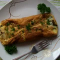 Omlet z pieczarkami i serem pleśniowym