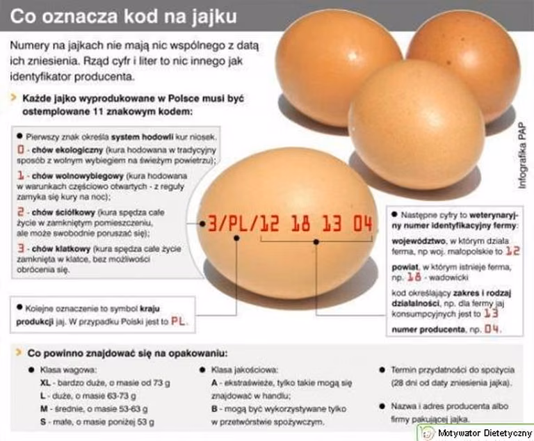 Co oznacza kod na jajku