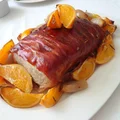 Pieczony schab z szynką parmeńską i pomarańczami