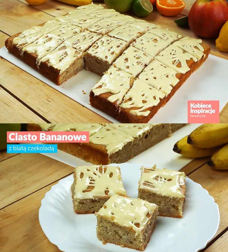 Ciasto bananowe z białą czekoladą