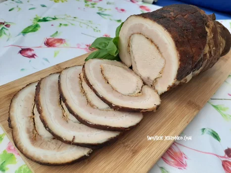 Schab pieczony w boczku