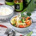 Pikantne jesienne krewetki z dynią i grzybami w aromatycznym sosie TomYum