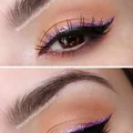 Fioletowy, brokatowy eyeliner