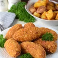 Chrupiące paluchy z kurczaka + pieczone ziemniaczki